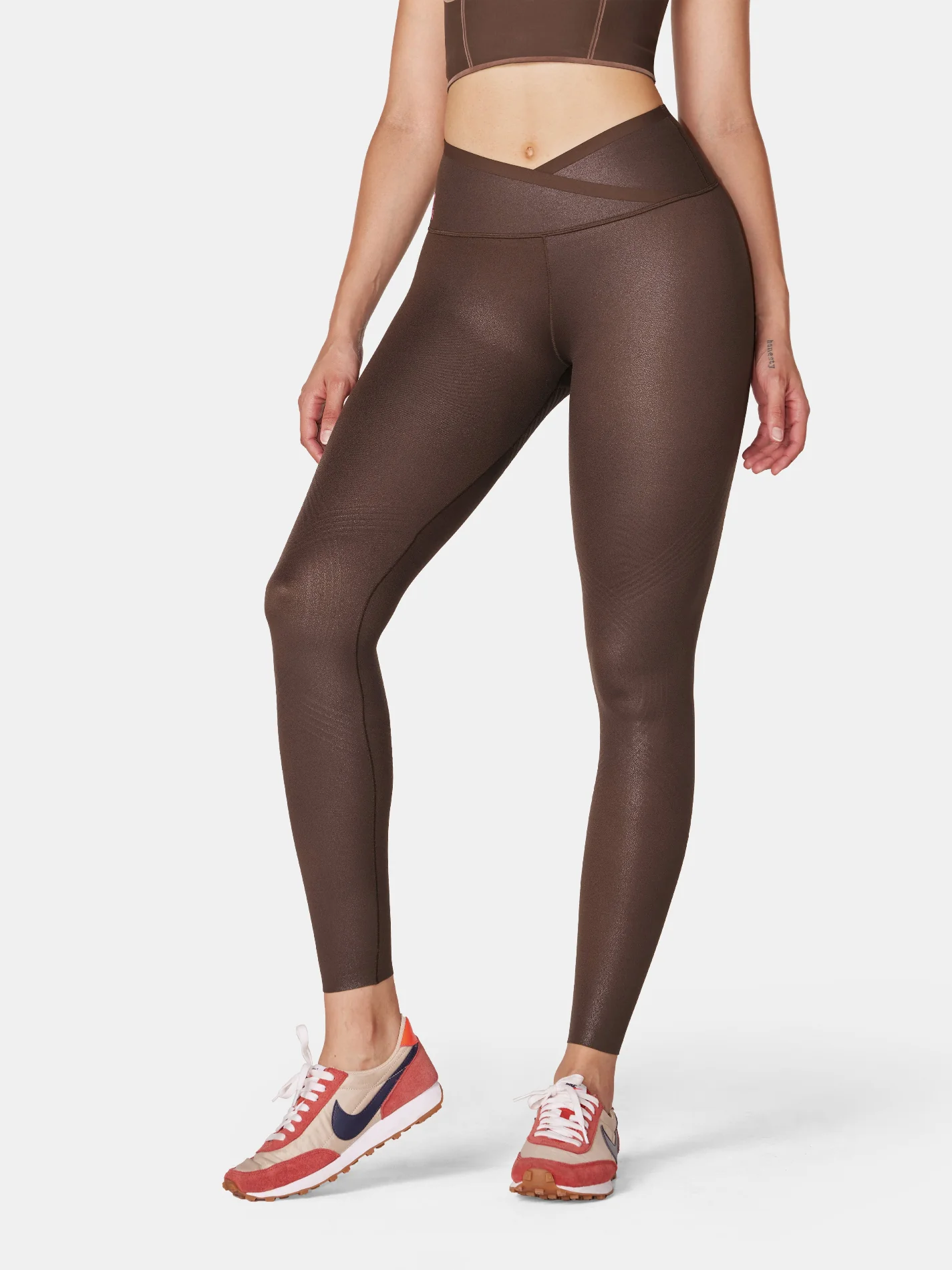 Body Sculpt Faux Leather Leggings (Reversible Wear) - Image 5